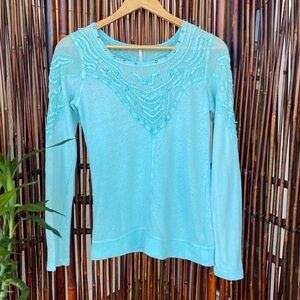 Free People Mesh Studded Long Sleeve